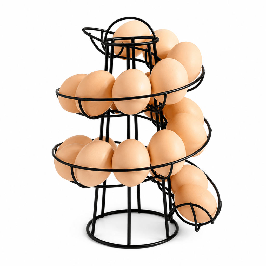 Eggspiral sort – praktisk eggstativ til ferske egg